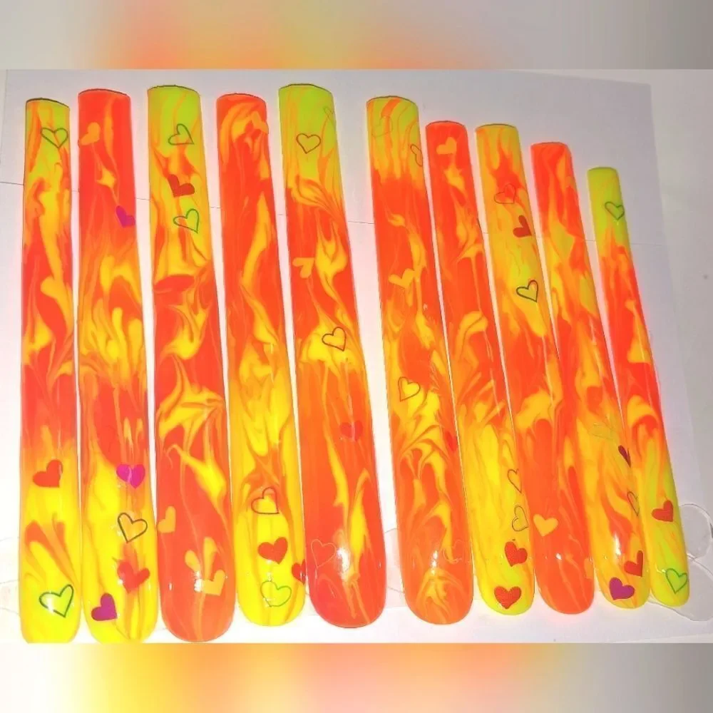 Hand crafted custom 10pc 6xl acrylic press on nails sz small